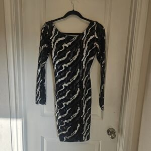 Jump Apparel Black and Silver All Over Sequin  Body Con Dress Size S